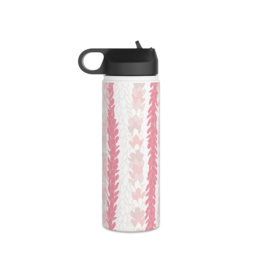 Water Bottle, 3 sizes, Stainless Steel with Sip Straw- Pakalana Stringing Pink