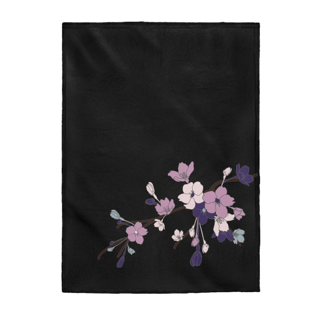 Incredibly Soft Velveteen Blanket- Sakura Blooms Hoseki (Night Skies)