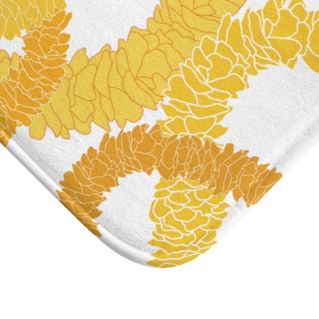 Bath Mat- Ilima Lei (White)