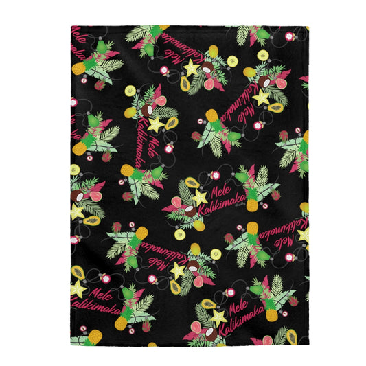 Incredibly Soft Blanket- Mele Kalikimaka (Black)