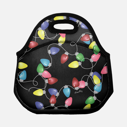 Holiday Lights (Black) Lunch Bag