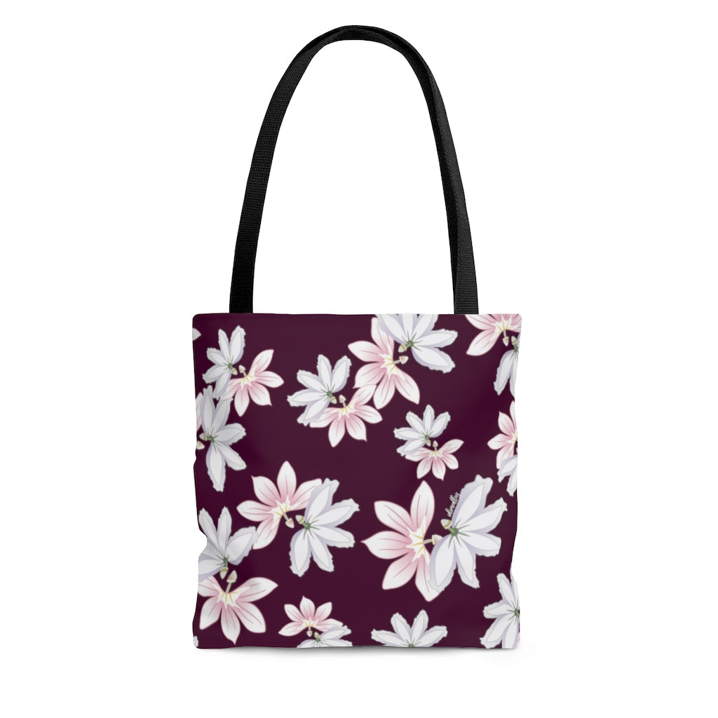 Naupaka Love Story (Wine) Canvas Tote Bag LARGE