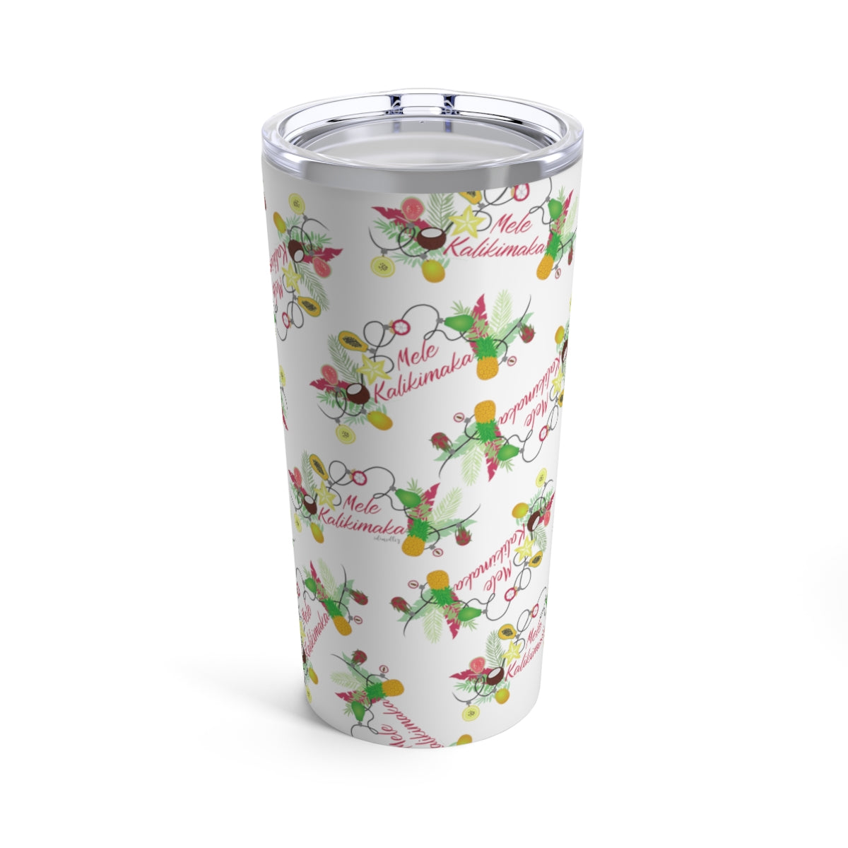 Tumbler 20oz- Mele Kalikimaka (White)