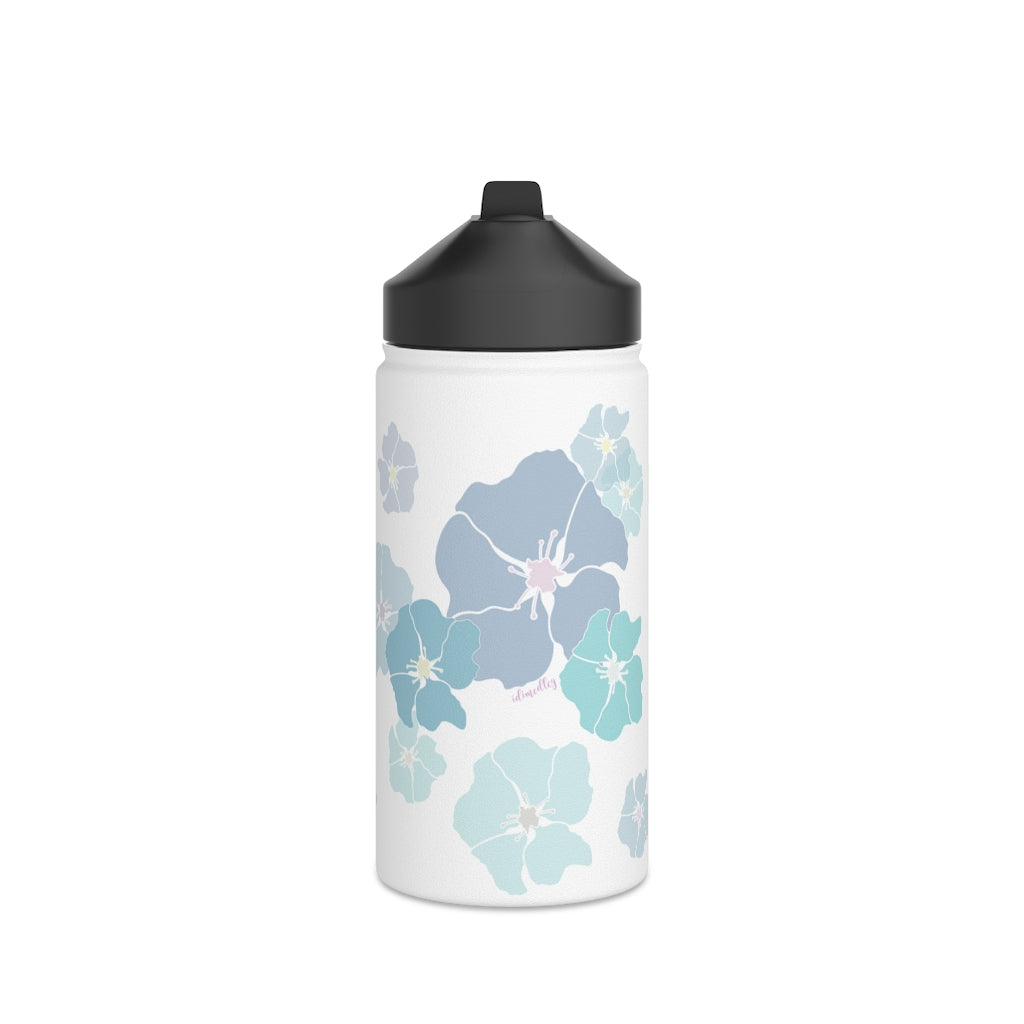 Water Bottle, 32 oz- Ilima Flower (Blues)