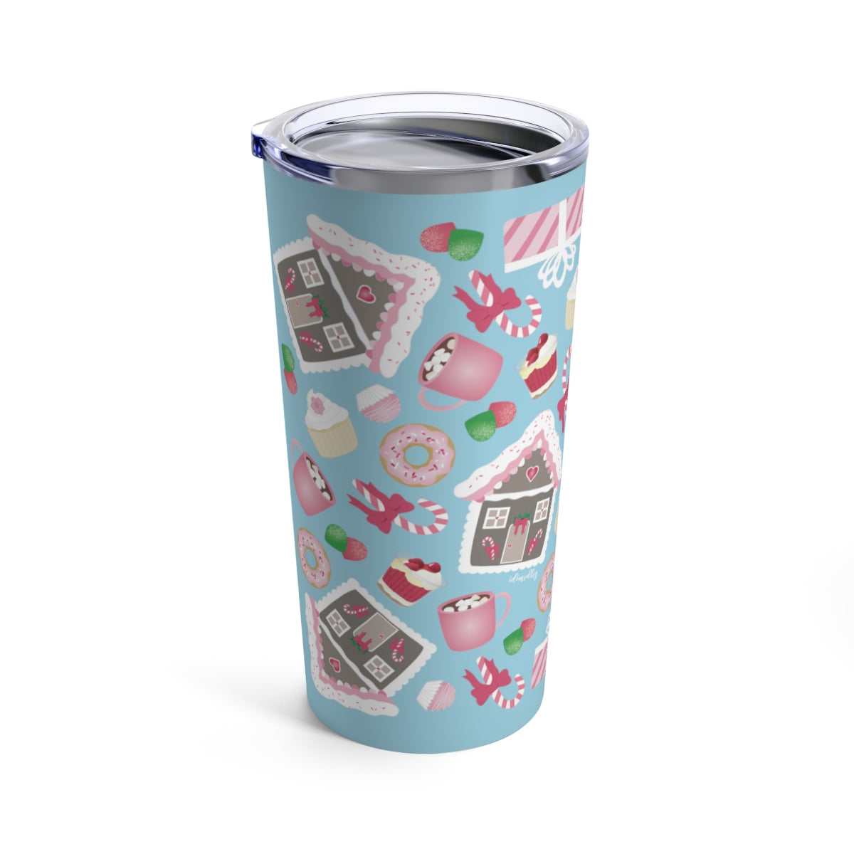 Tumbler 20oz- Holiday Delights and Candied Gingerbread Houses (Winter Blue)