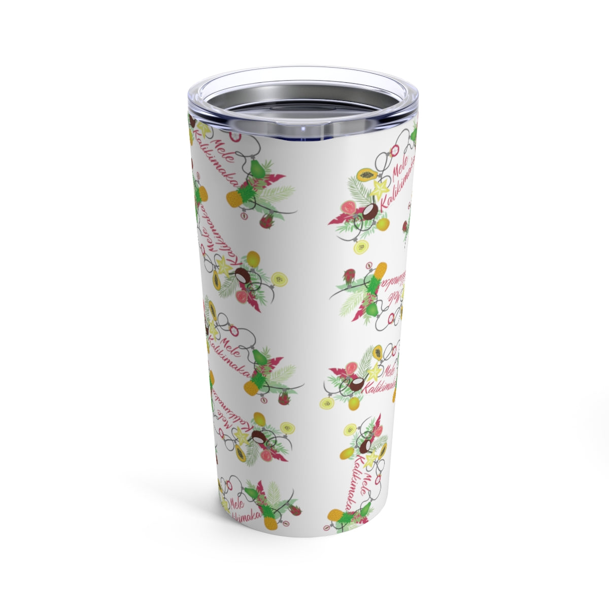 Tumbler 20oz- Mele Kalikimaka (White)