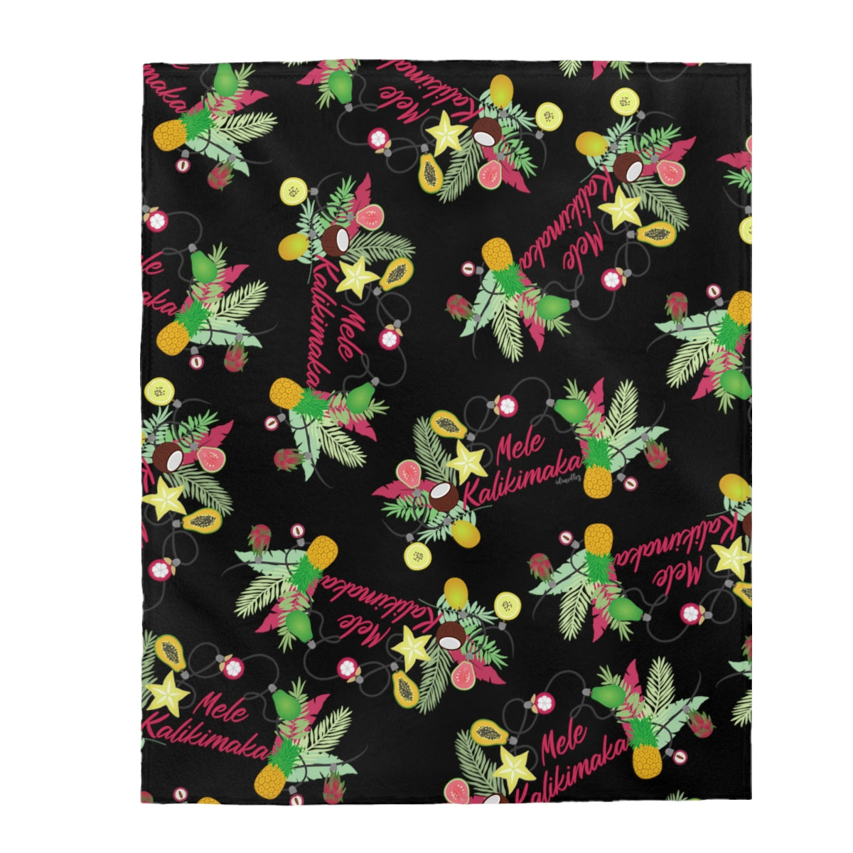 Incredibly Soft Blanket- Mele Kalikimaka (Black)