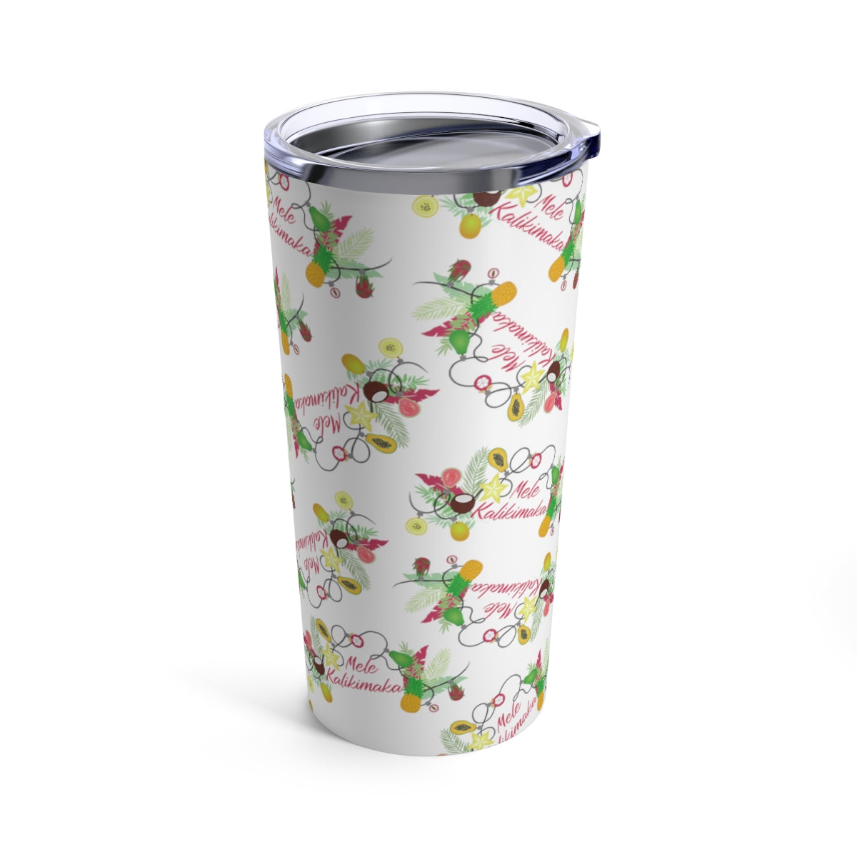 Tumbler 20oz- Mele Kalikimaka (White)