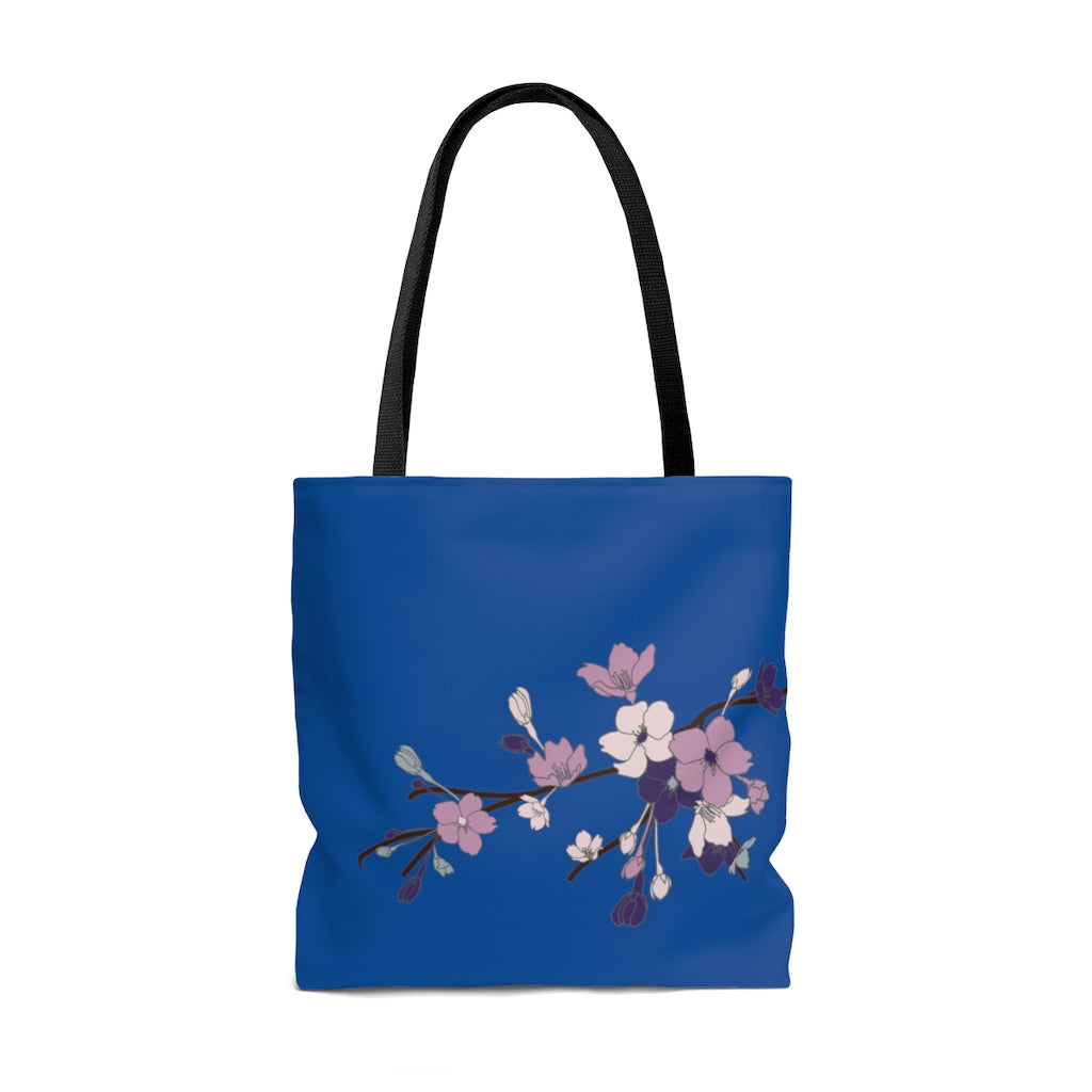 Tote bag- Sakura Blooms (Deep Blue Sea)