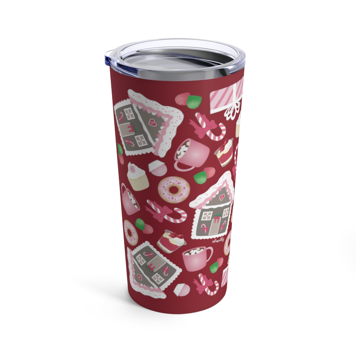 Tumbler 20oz- Holiday Delights and Candied Gingerbread Houses (Christmas Red)