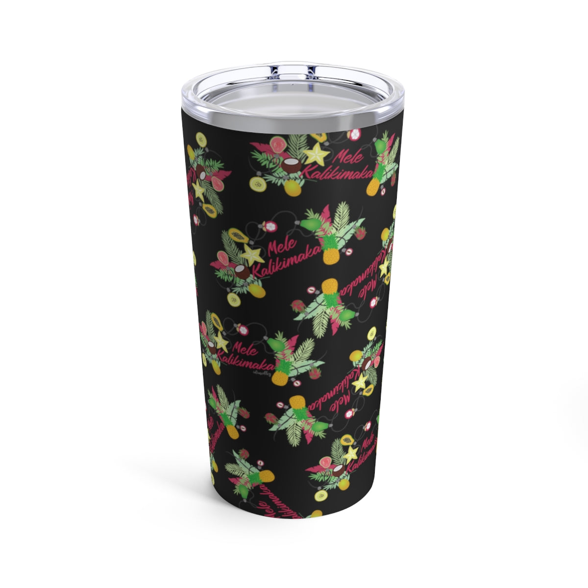 Tumbler 20oz- Mele Kalikimaka (Black)