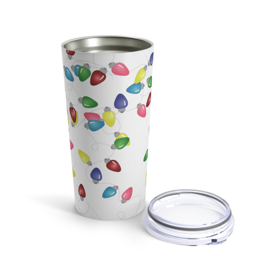 Tumbler 20oz- Holiday Lights (White)