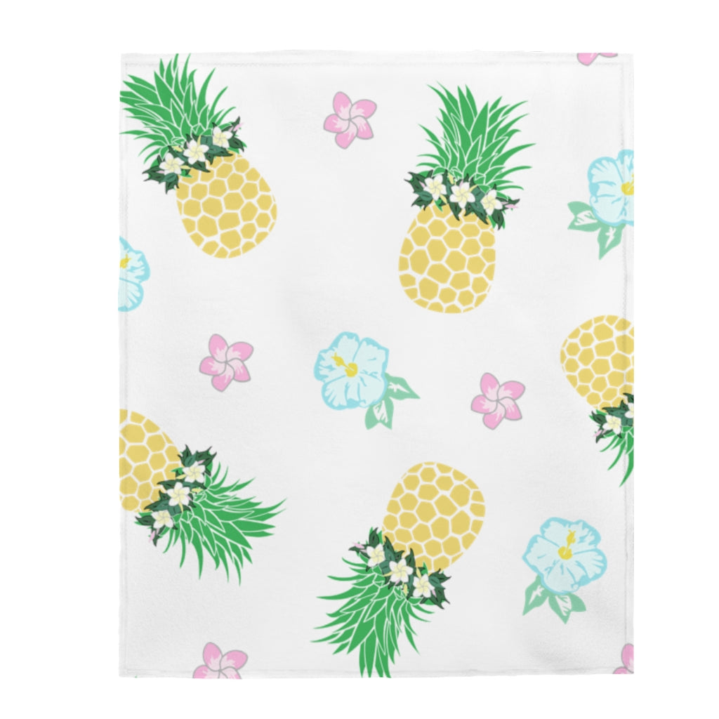 Incredibly Soft Velveteen Blanket- Pineapple Party