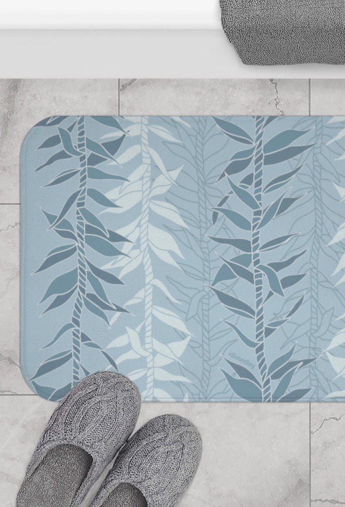 Bath Mat- Ti Leaf Lucky Leis (Steel Blue)