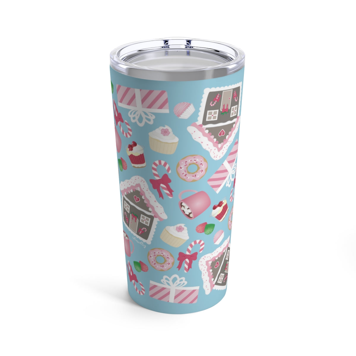 Tumbler 20oz- Holiday Delights and Candied Gingerbread Houses (Winter Blue)