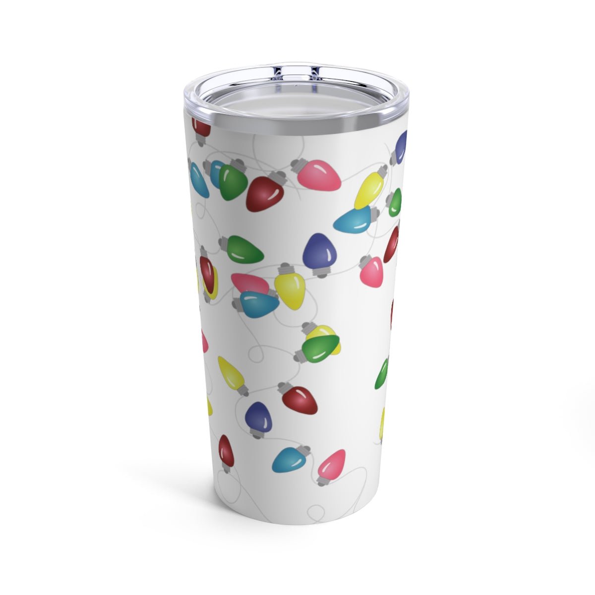 Tumbler 20oz- Holiday Lights (White)