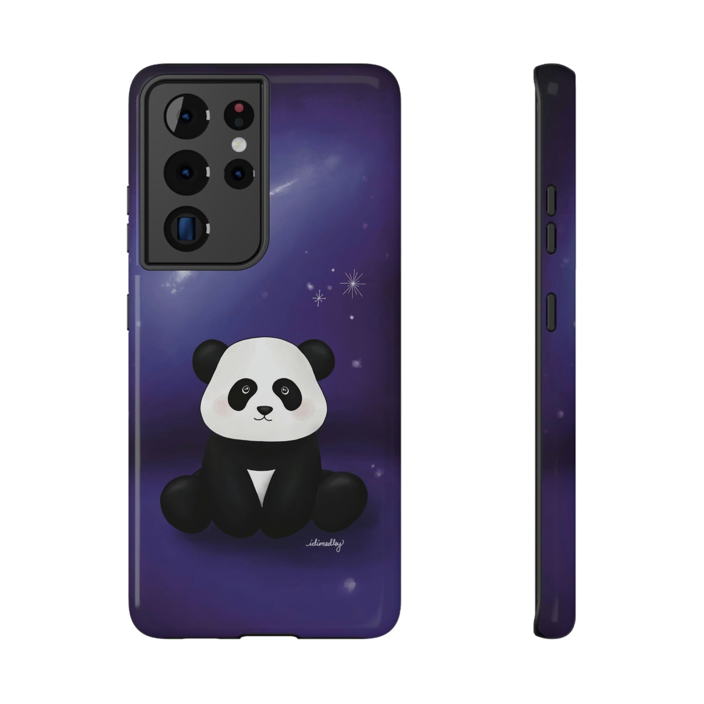 Panda in Purple Starry Night Skies