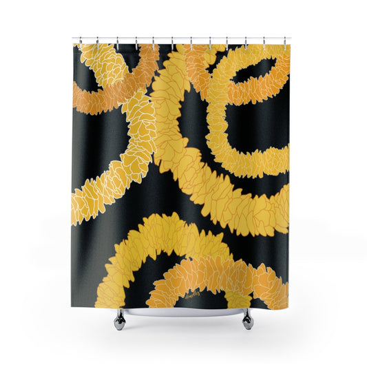 Shower Curtain- Ilima Lei (Black)