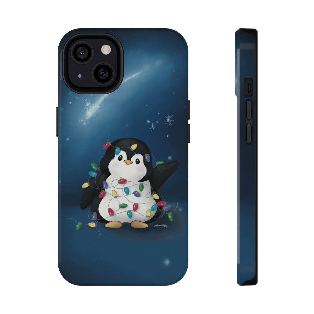 Penguin Christmas with Holiday Lights (Celestial Nightsky)