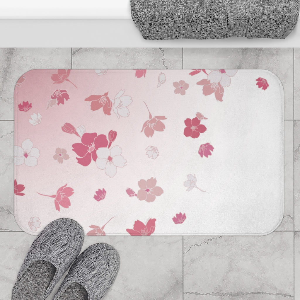 Bath Mat- Falling Sakura Cherry Blossoms