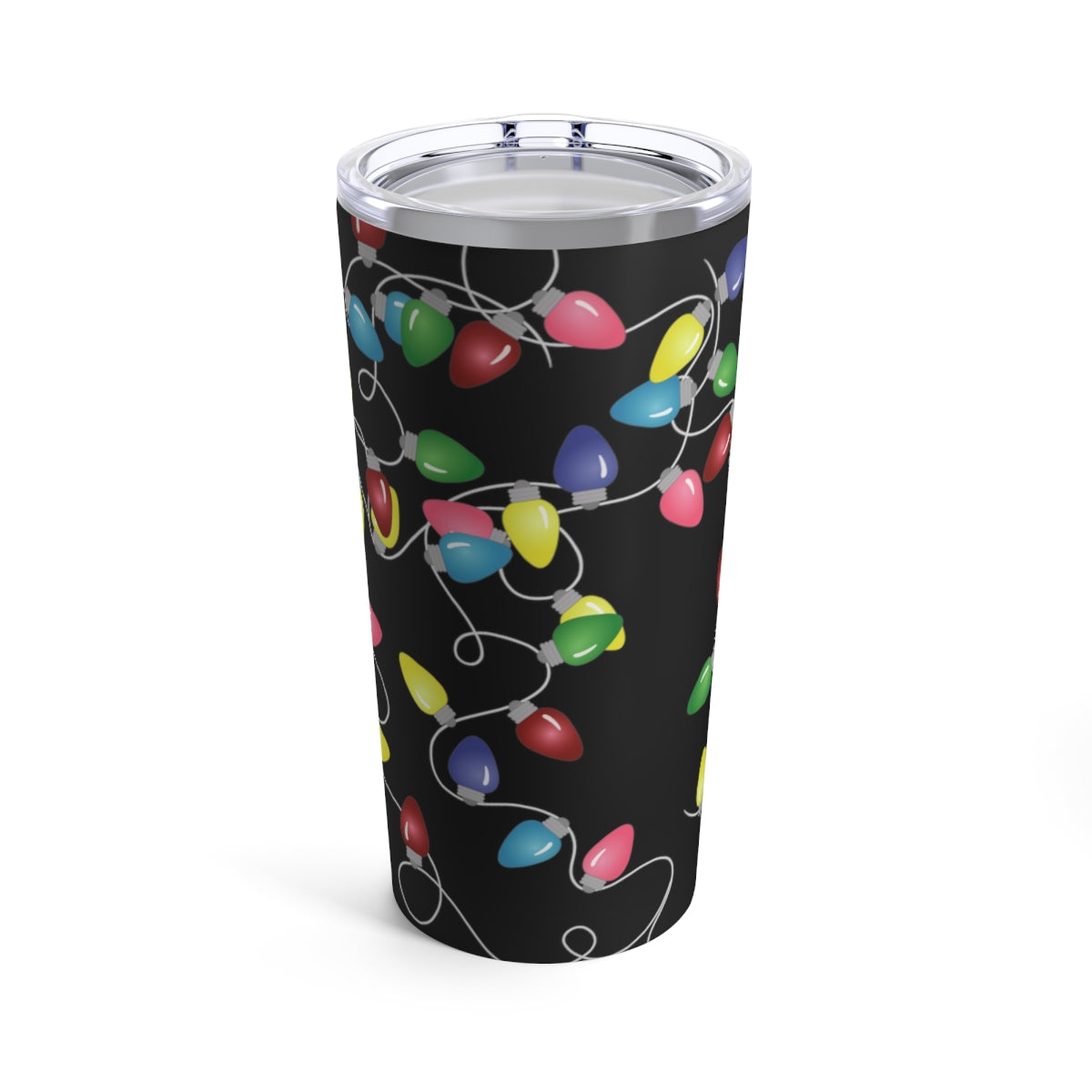 Tumbler 20oz- Holiday Lights (Black)