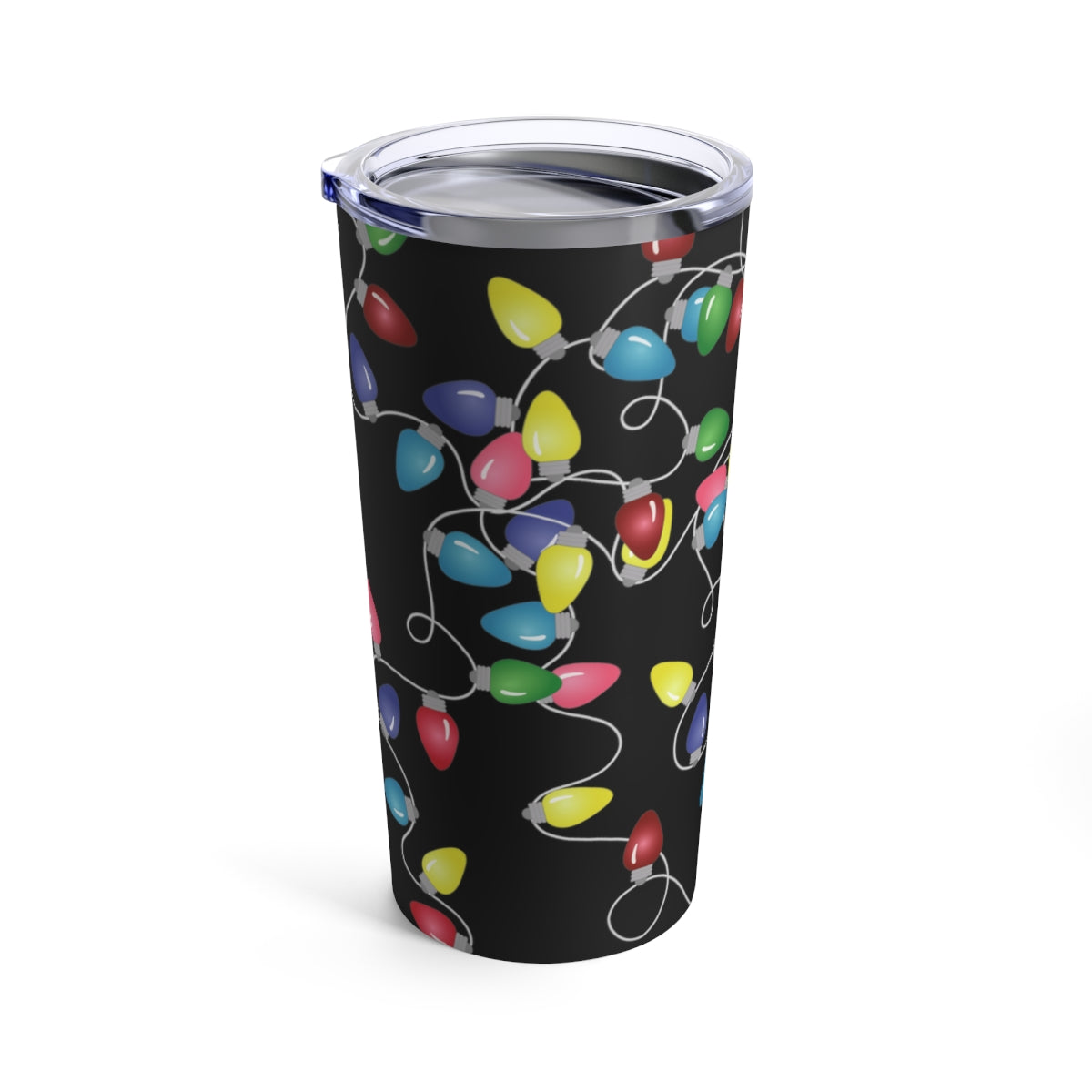 Tumbler 20oz- Holiday Lights (Black)