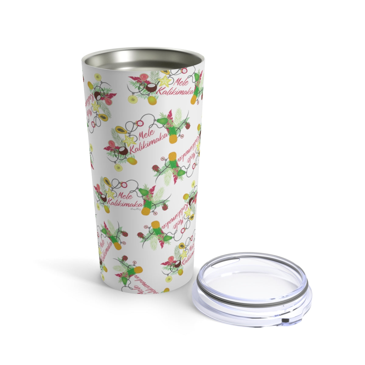 Tumbler 20oz- Mele Kalikimaka (White)