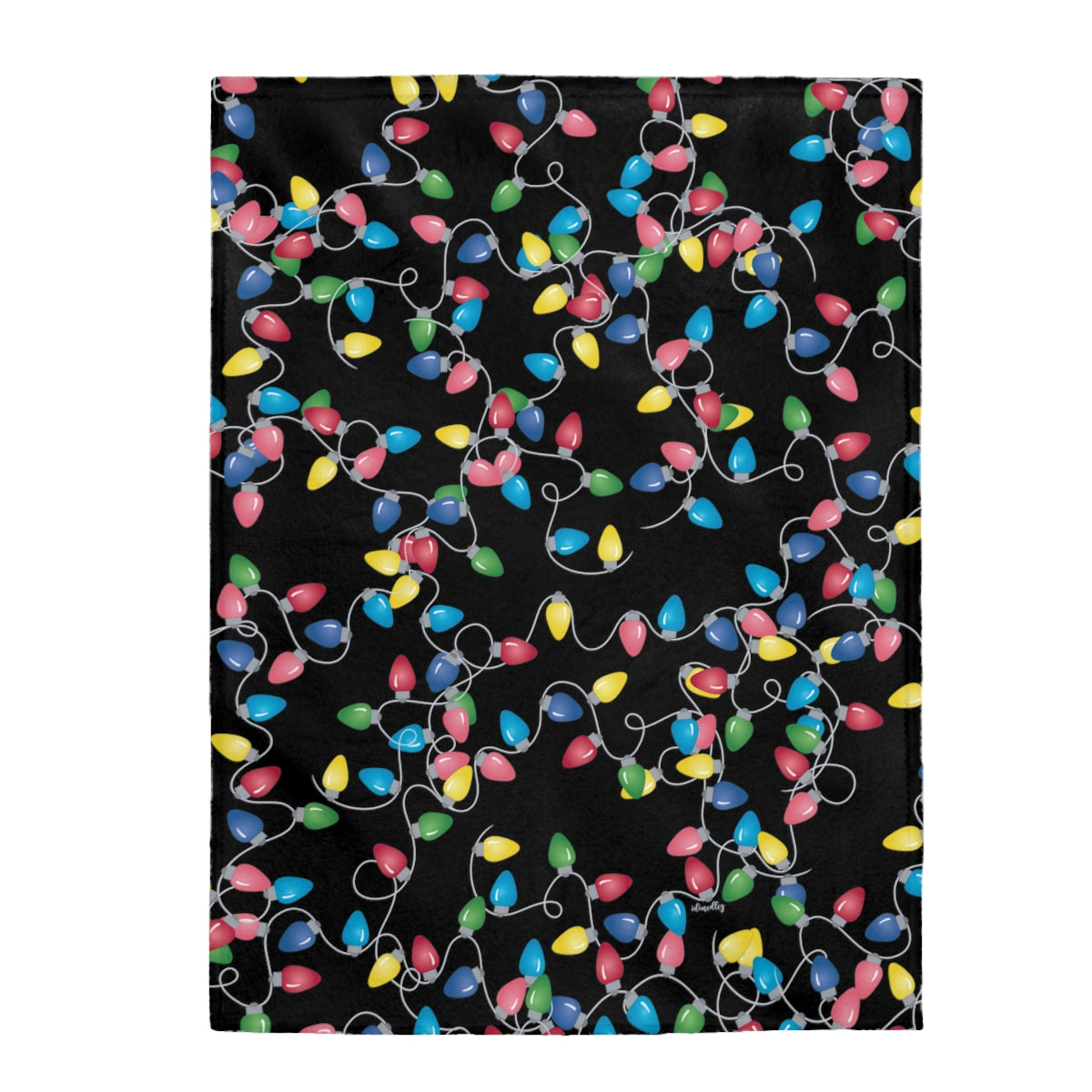 Incredibly Soft Blanket- Holiday Lights (Black)