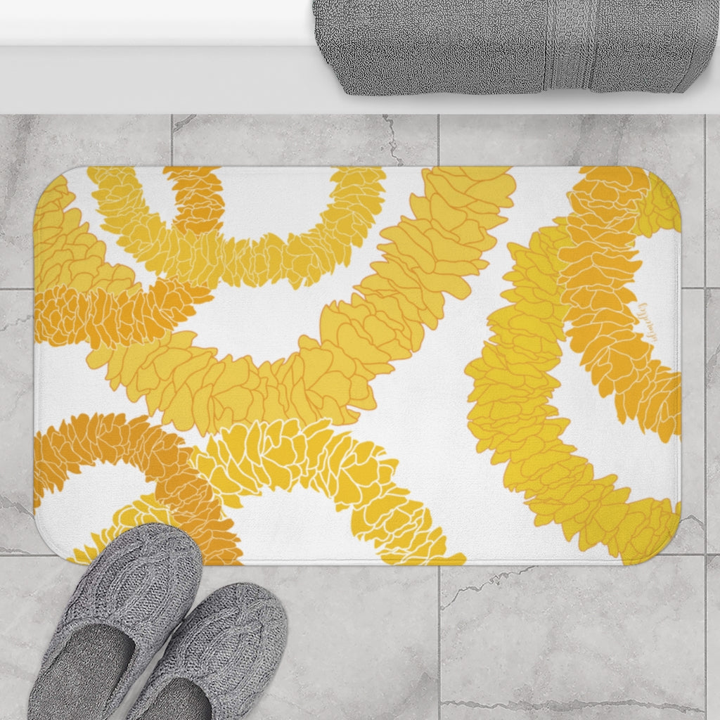 Bath Mat- Ilima Lei (White)