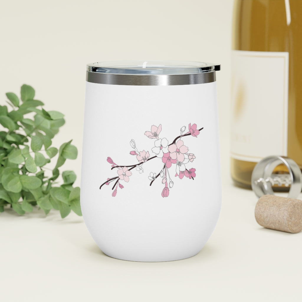 Wine Tumbler-Sakura Blooms (White Clouds)