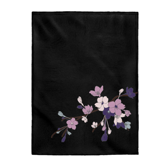 Incredibly Soft Velveteen Blanket- Sakura Blooms Hoseki (Night Skies)