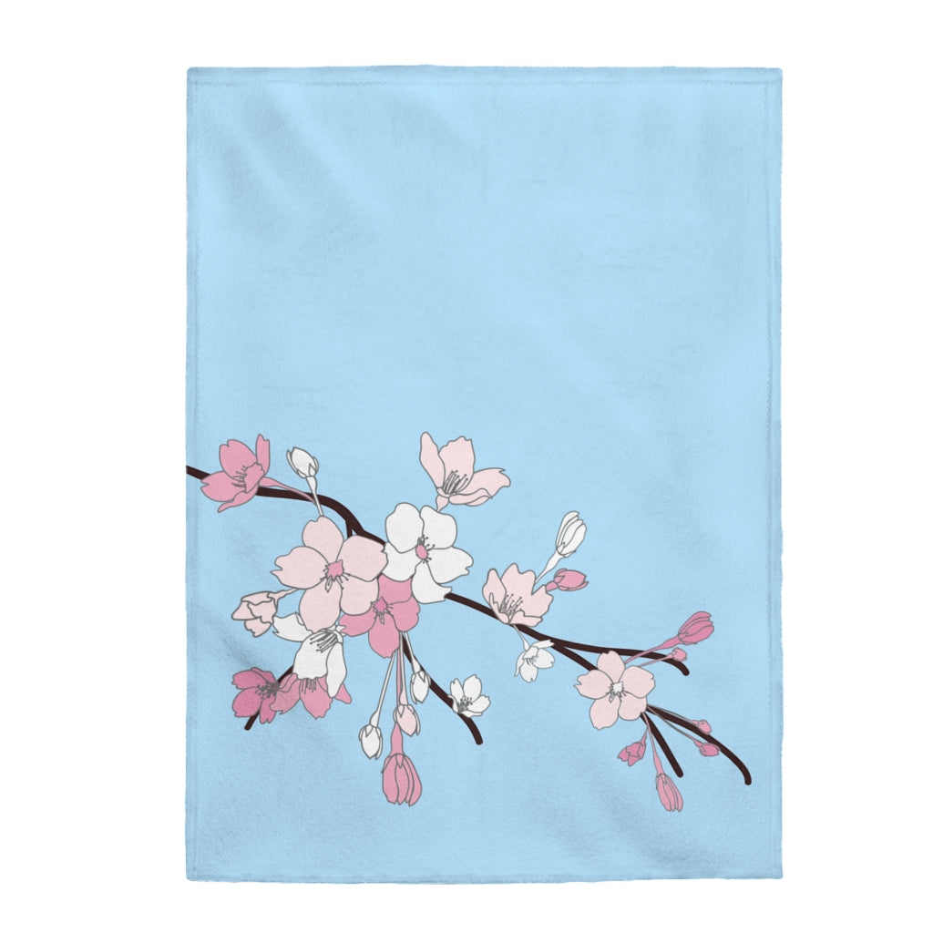 Incredibly Soft Velveteen Blanket- Sakura Blooms (Spring Skies)
