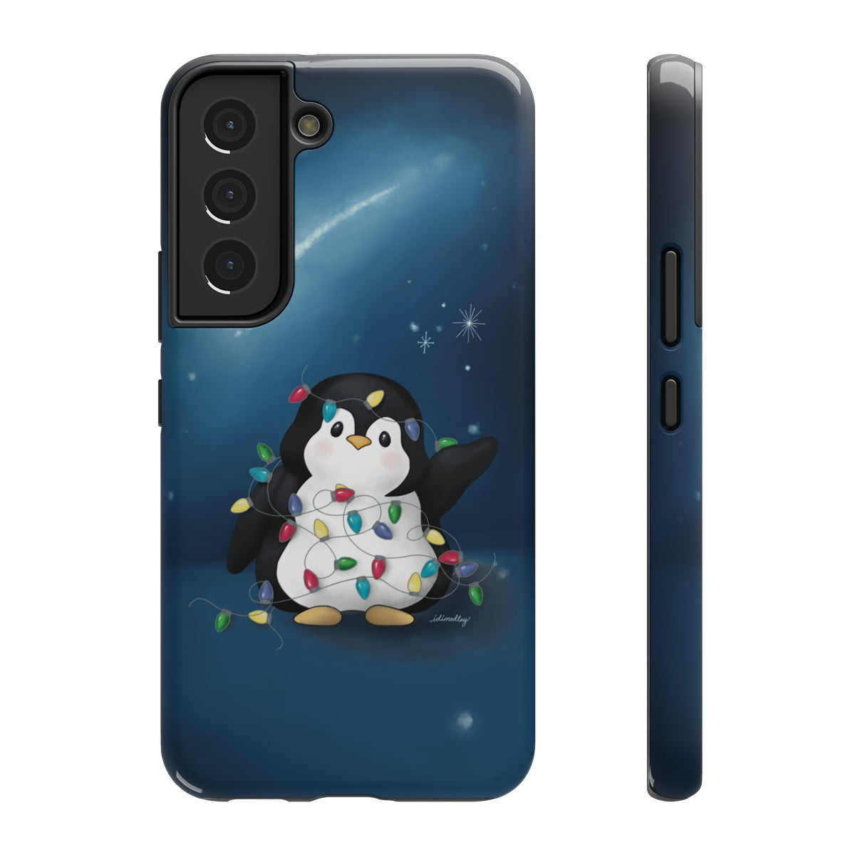 Penguin Christmas with Holiday Lights (Celestial Nightsky)