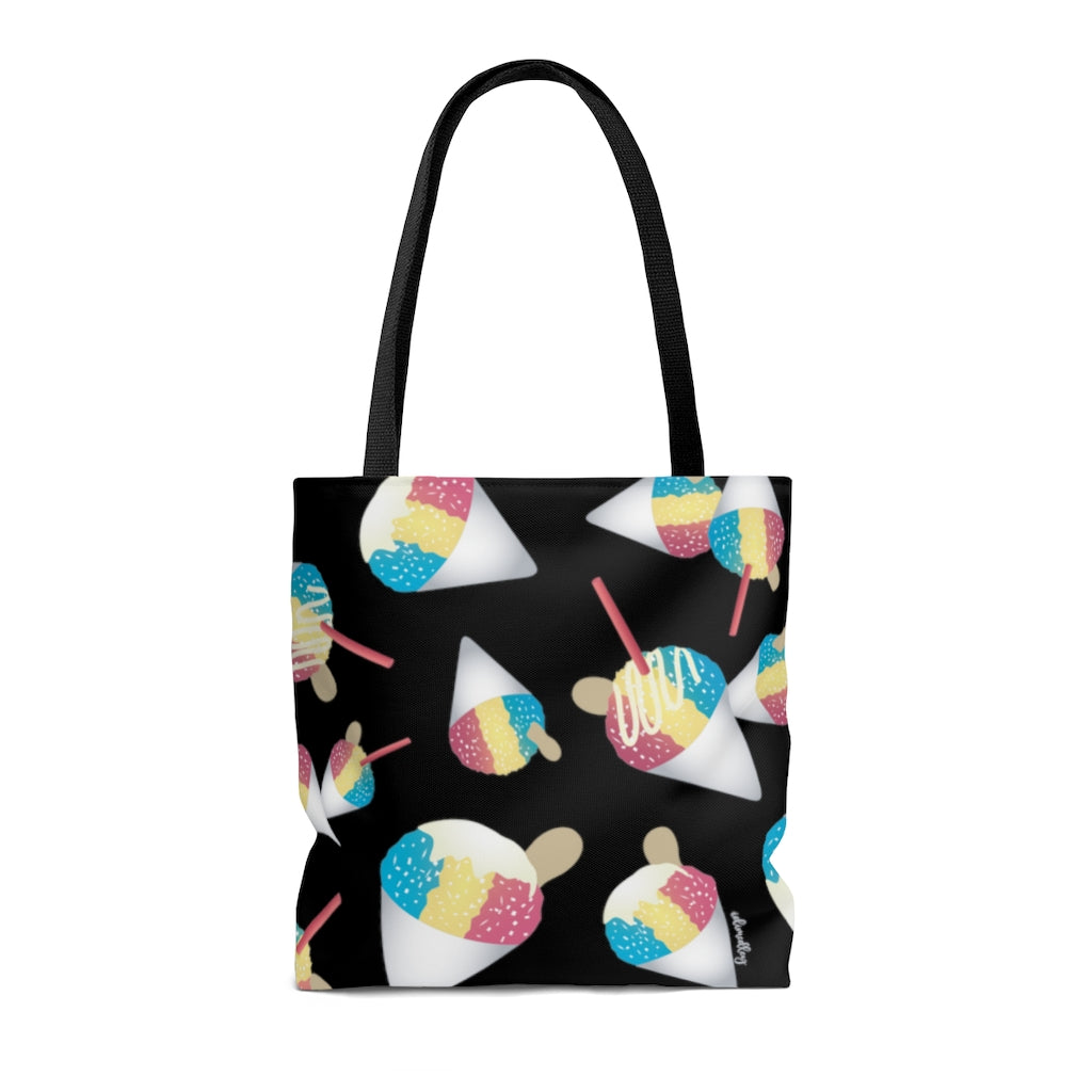 Tote bag- Rainbow Shave Ice/Snow Cones (Black)