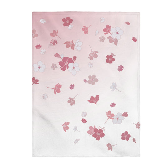 Incredibly Soft Velveteen Blanket- Falling Sakura Cherry Blossoms