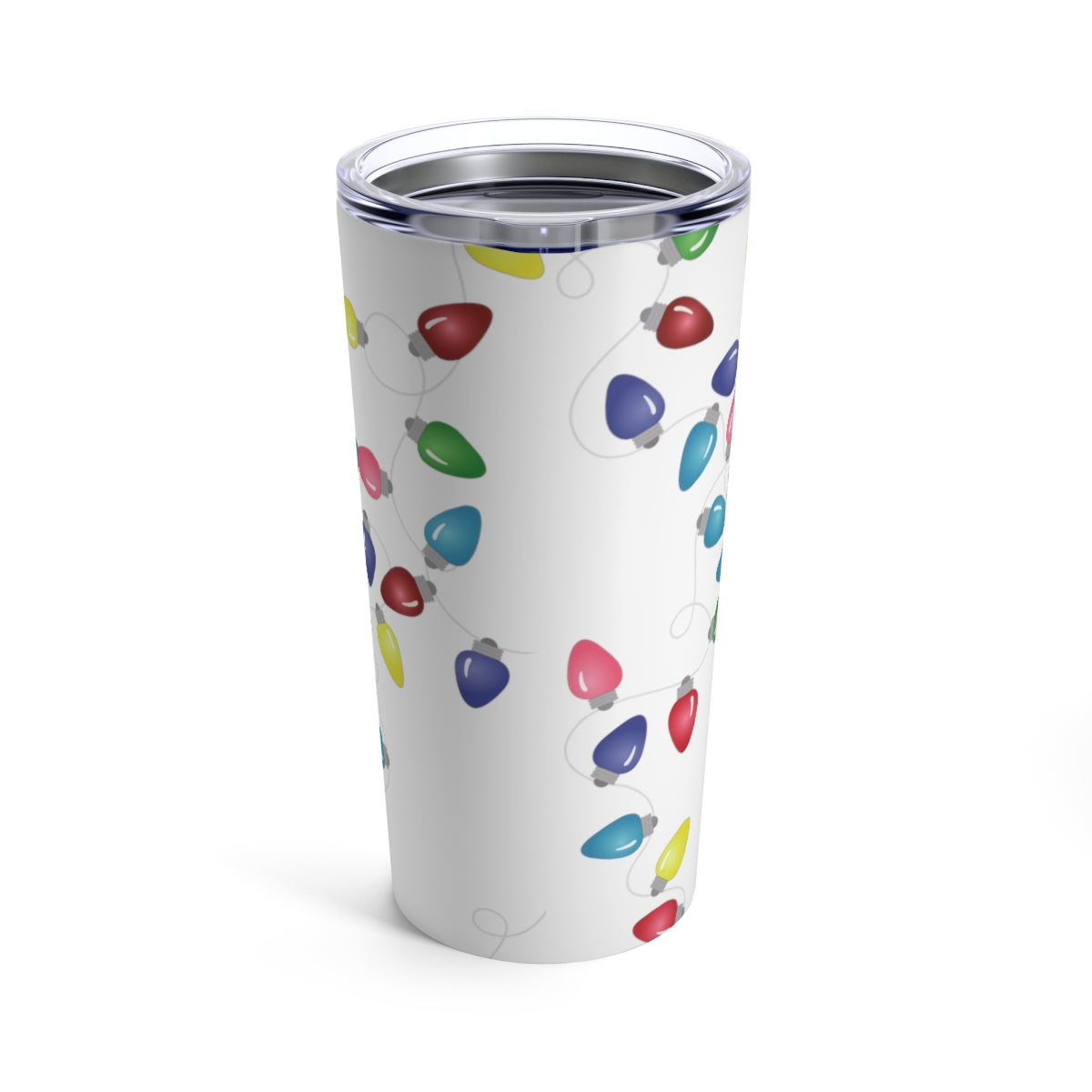 Tumbler 20oz- Holiday Lights (White)