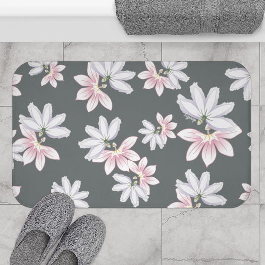 Bath Mat- Naupaka Love Story (Dark Gray)