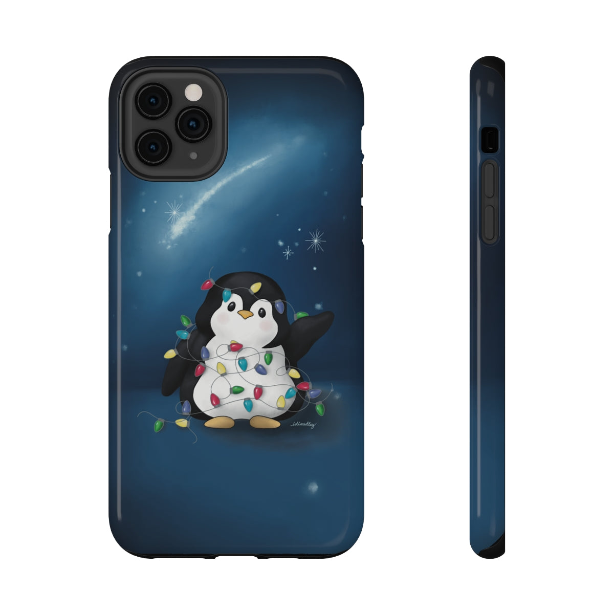 Penguin Christmas with Holiday Lights (Celestial Nightsky)