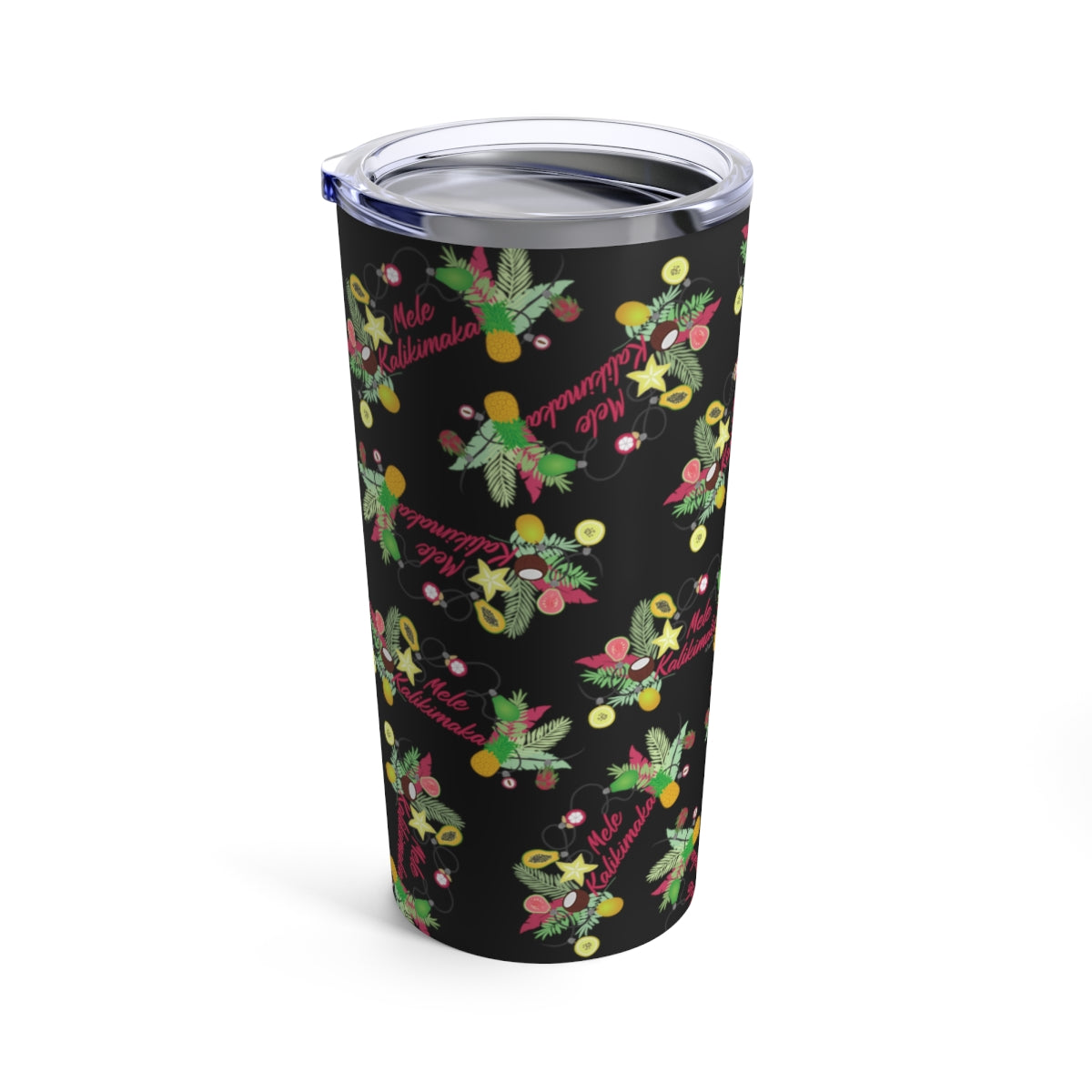 Tumbler 20oz- Mele Kalikimaka (Black)