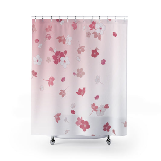 Shower Curtain- Falling Sakura Cherry Blossoms