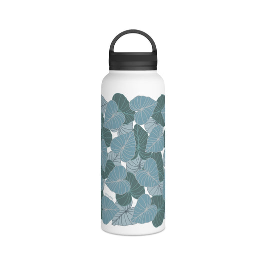 Water Bottle, 3 sizes, Stainless Steel with Handle Lid- Kalo Blues