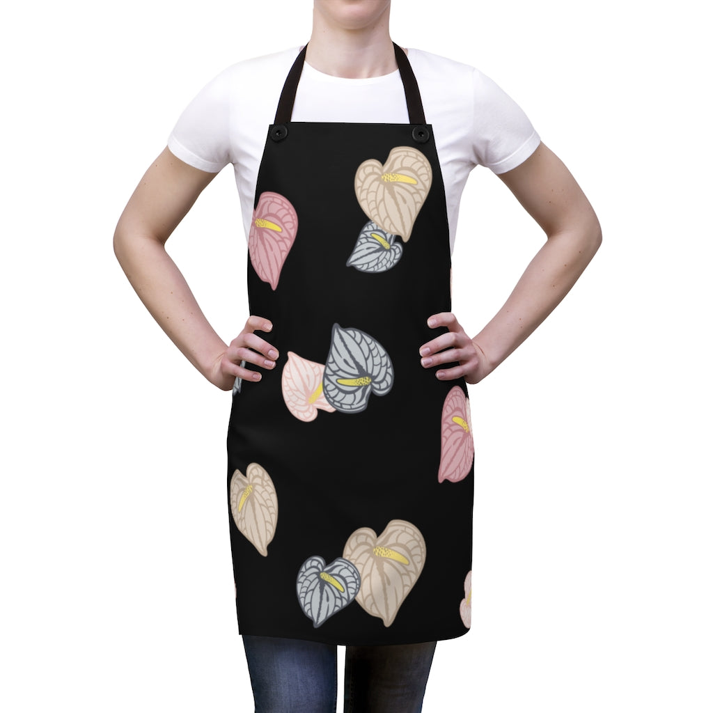 Apron- Anthuriums Abound Night Sunset (Night Skies)