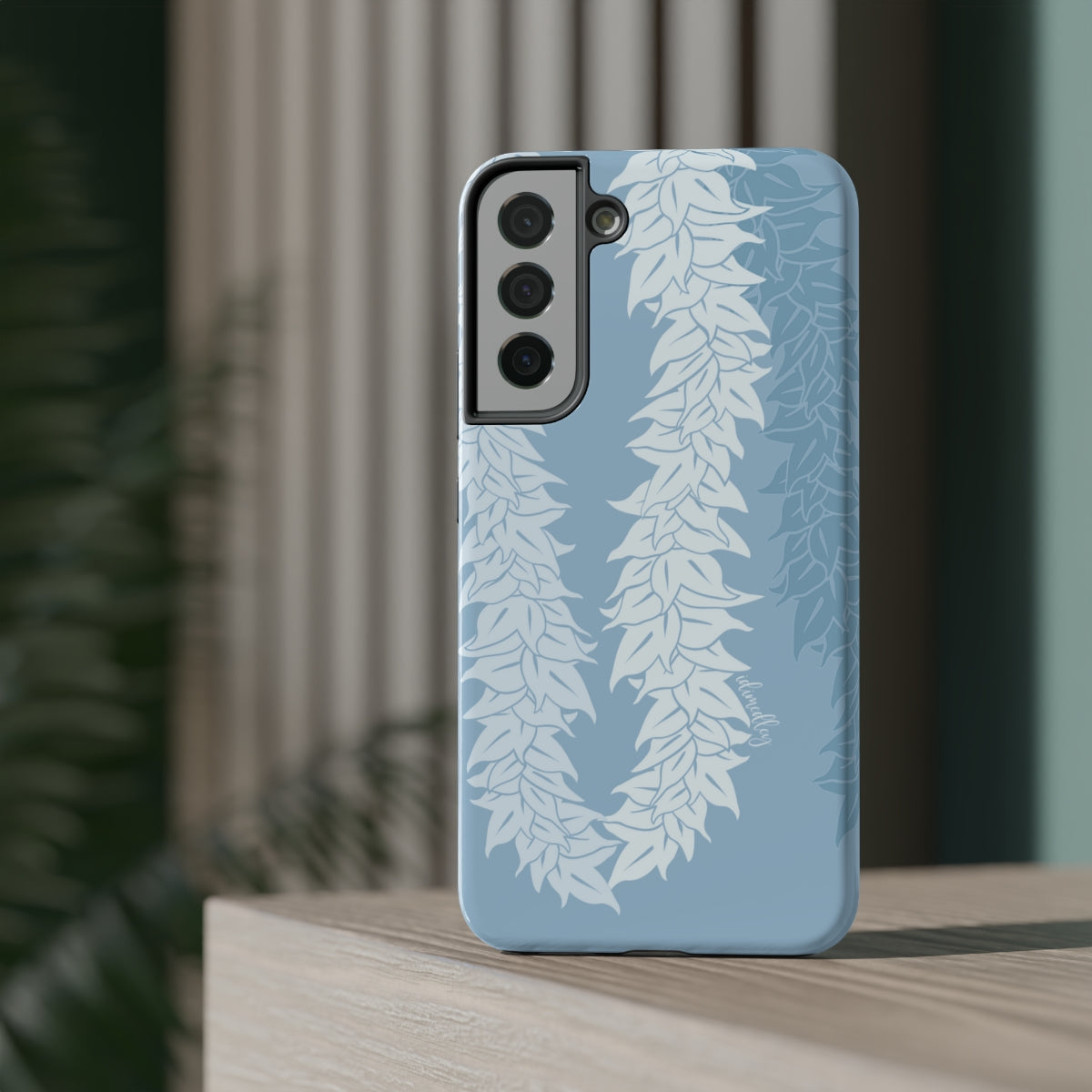 Maile Lei Cascade (Blue Water Wash) Dual Layer Phone Case