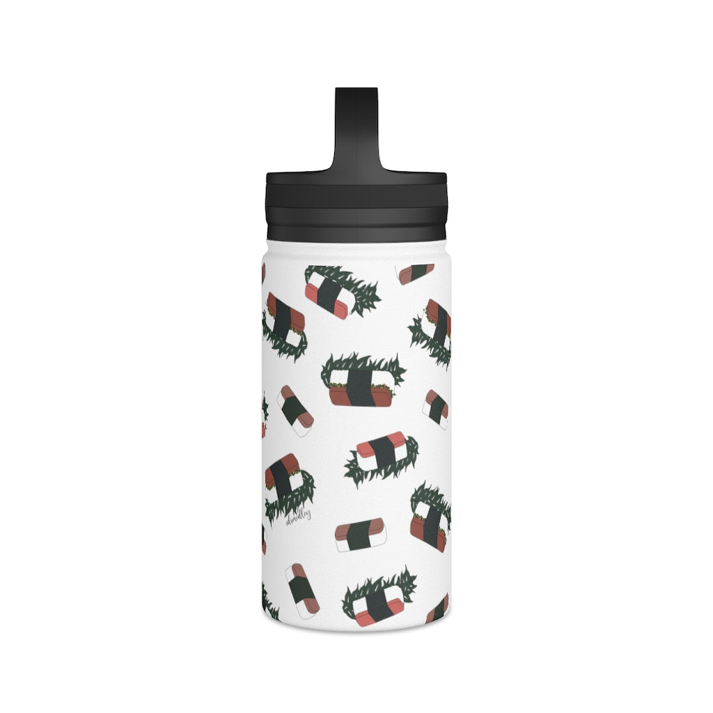 Water Bottle, 3 sizes, Stainless Steel with Handle Lid- Hawaii Musubi