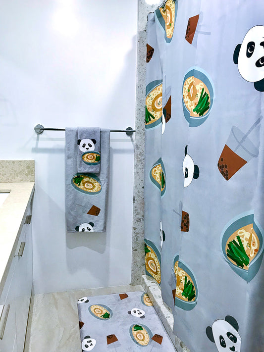 Shower Curtain- Midi the Ramen Panda Level 2