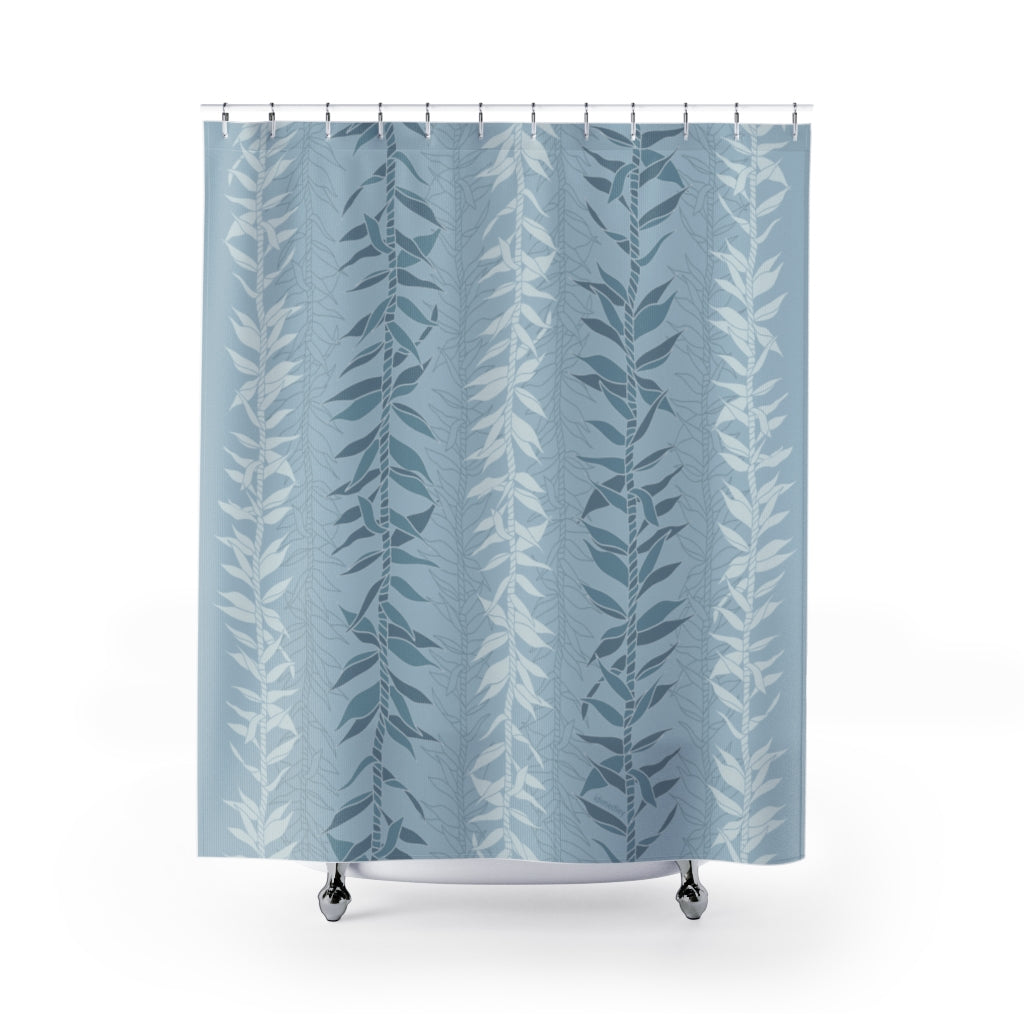 Shower Curtain- Ti Leaf Lucky Leis (Steel Blue)