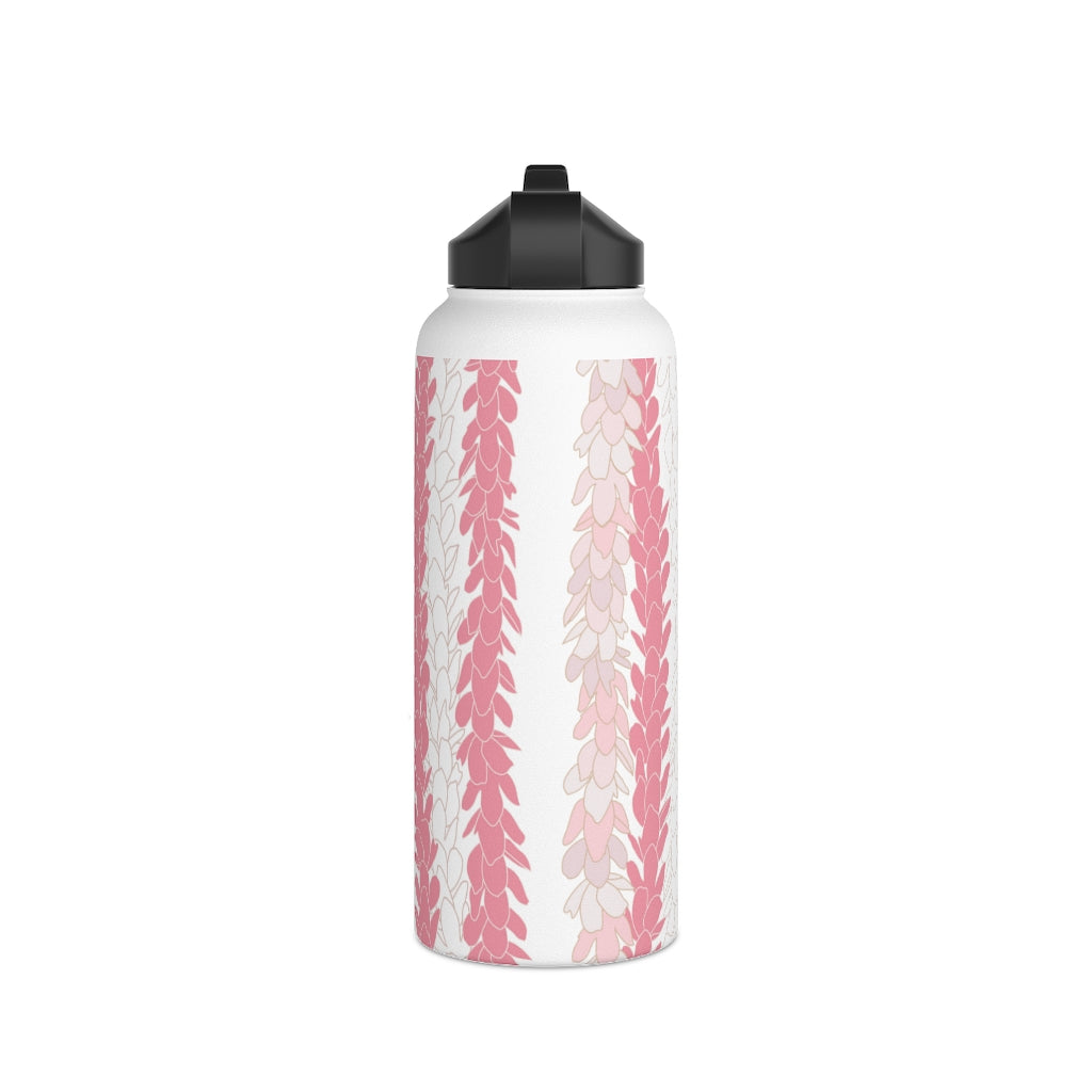 Water Bottle, 3 sizes, Stainless Steel with Sip Straw- Pakalana Stringing Pink