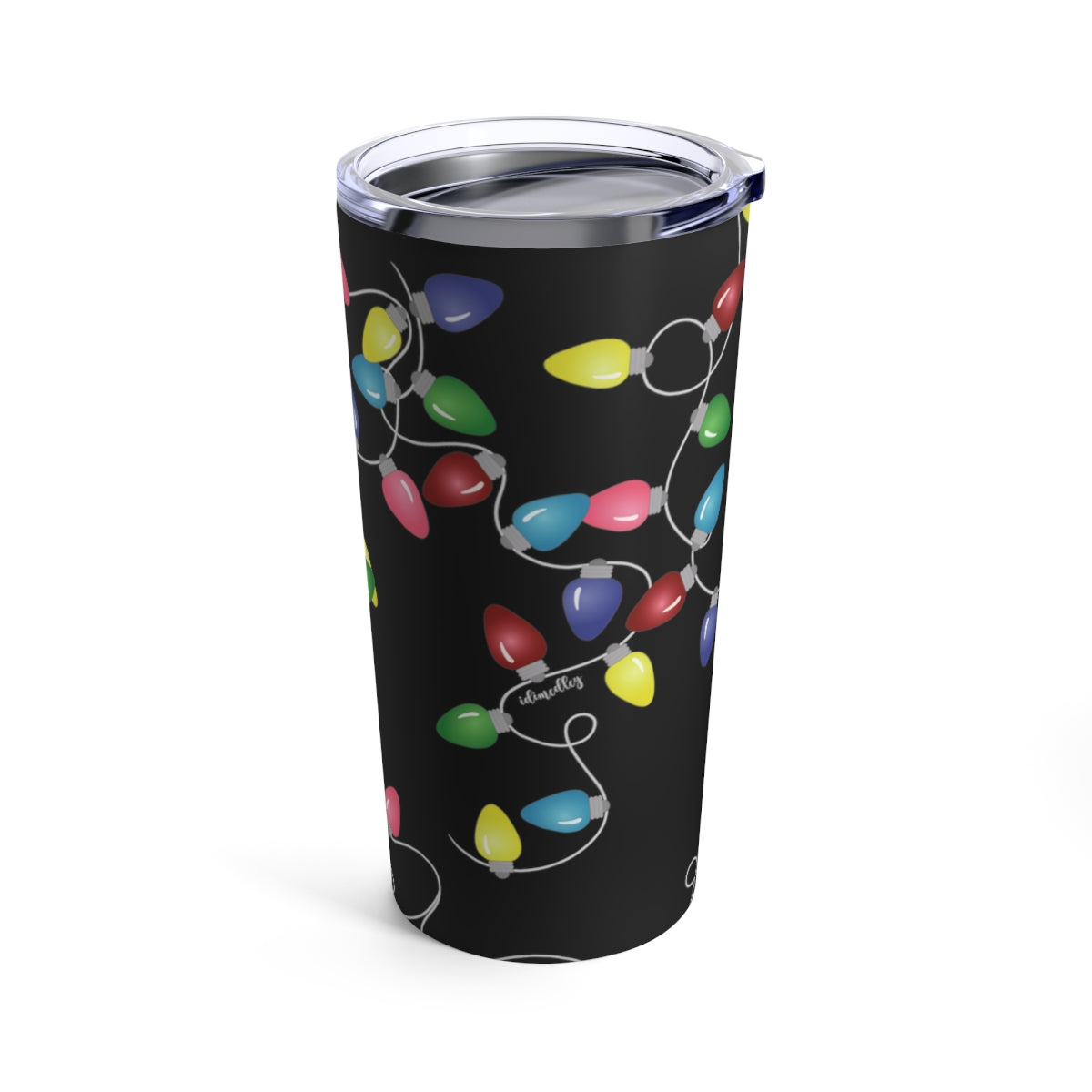 Tumbler 20oz- Holiday Lights (Black)