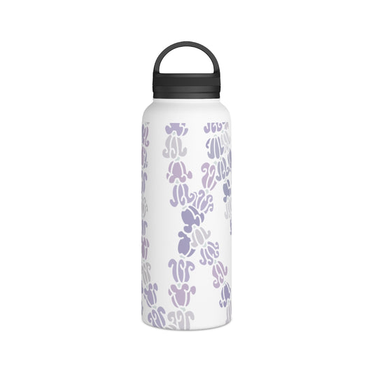 Water Bottle, 3 sizes, Stainless Steel with Handle Lid- Crown Flower Melodies, Crown Flower Lei