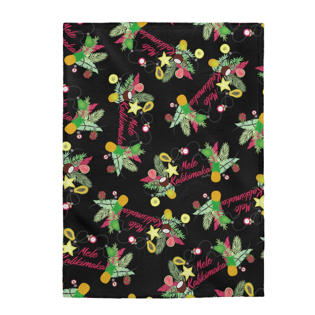 Incredibly Soft Blanket- Mele Kalikimaka (Black)